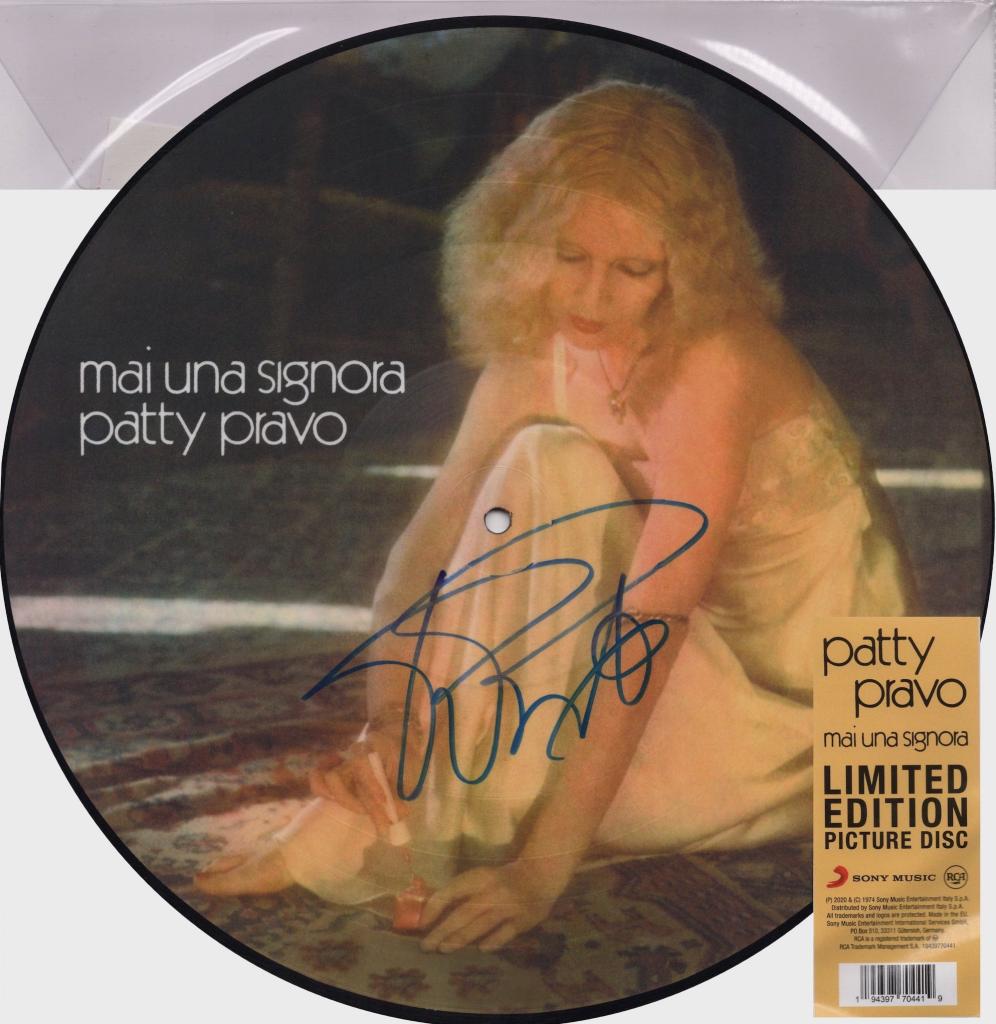 Autografo di Patty Pravo Picture Disc Limited Edition Mai una Signora