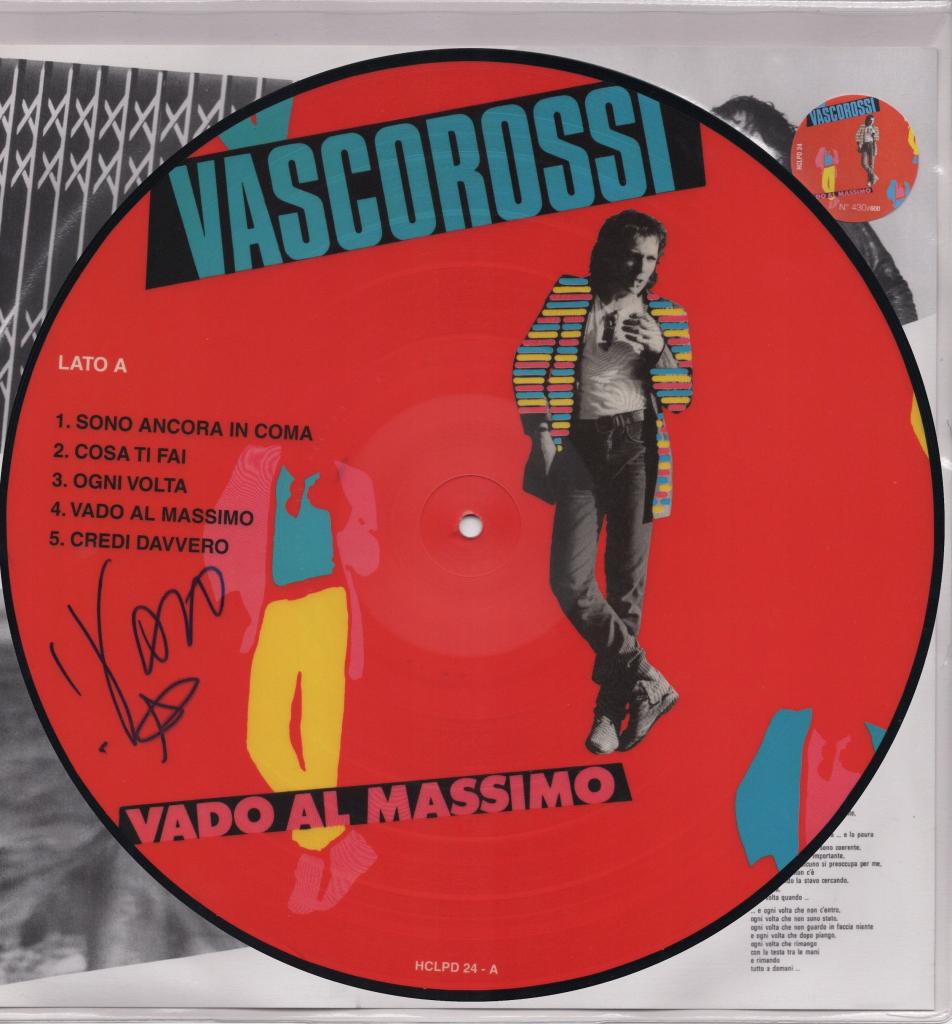 Picture Disc con Autografo di Vasco Rossi - Vado al Massimo Ed. Lim.