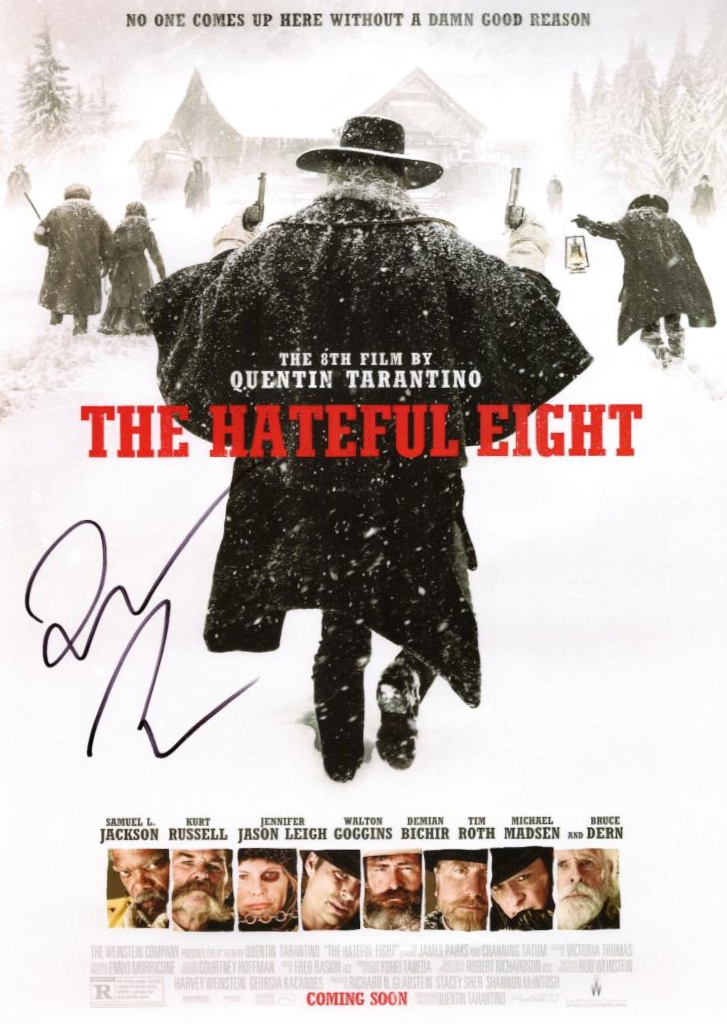 Autografo di Quentin Tarantino Poster Film The Hateful Eight